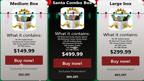 TRUMP CHRISTMAS BOX prices and offers
